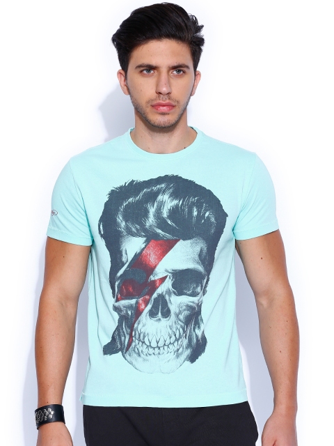 

Ed Hardy Light Blue Printed T-shirt