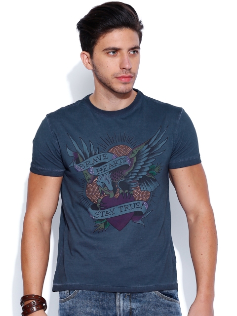

Ed Hardy Blue Printed T-shirt