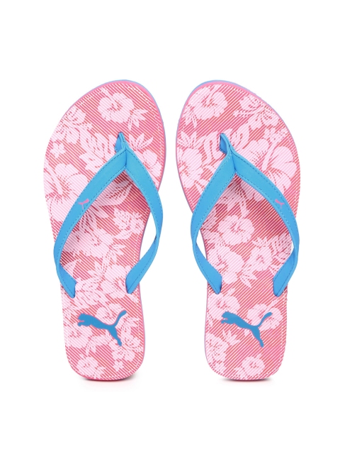

PUMA Women Pink & Blue Printed Flip-Flops