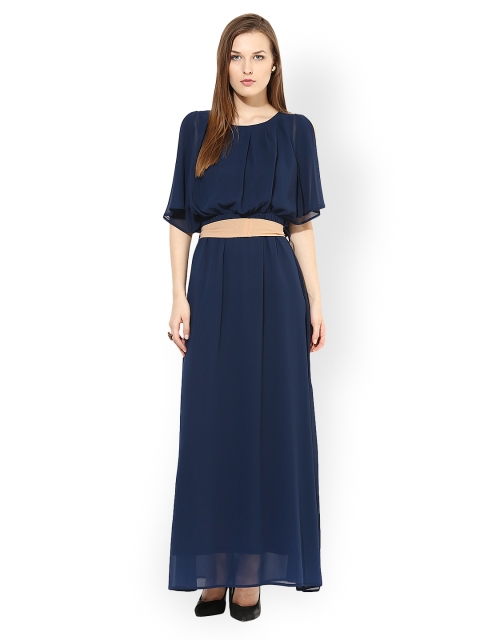 

Harpa Navy Blouson Maxi Dress, Navy blue