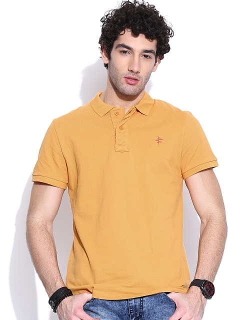 

Breakbounce Mustard Yellow Polo Pure Cotton T-shirt