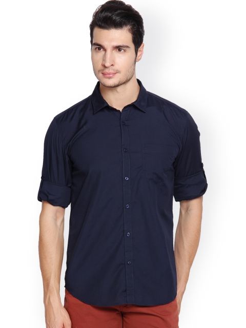 

HIGHLANDER Navy Slim Fit Casual Shirt, Navy blue