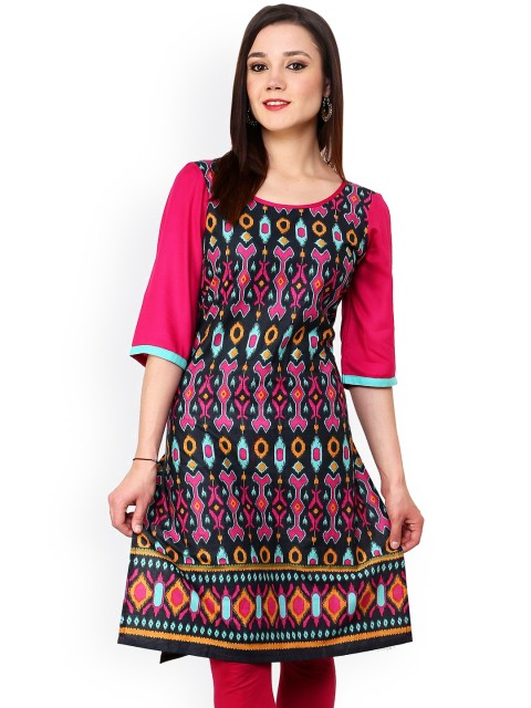 

Pannkh Multicoloured Printed Kurta, Multi