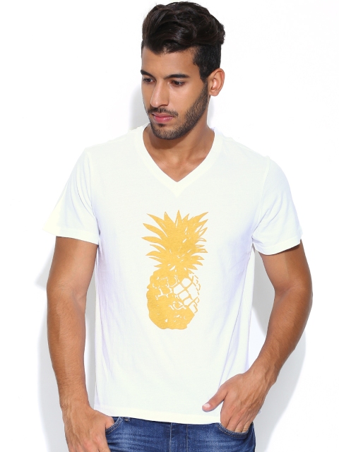 

Ushirts White Pineapple Print T-shirt