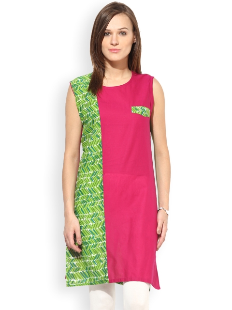 

Nayo Green & Red Printed Kurta