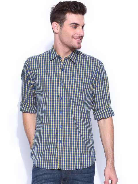 

Lee Blue & Yellow Checked Slim Fit Casual Shirt