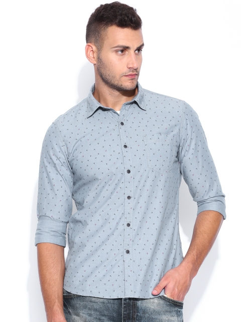 

Flying Machine Grey Printed Casual Shirt