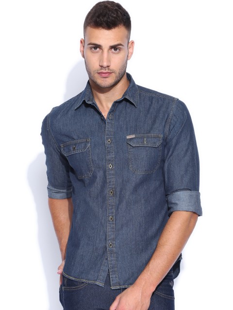 

Flying Machine Blue Denim Shirt