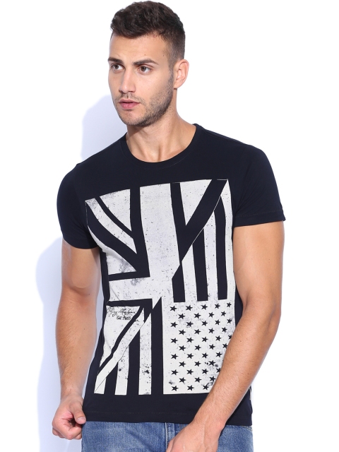 

Flying Machine Black Printed T-shirt