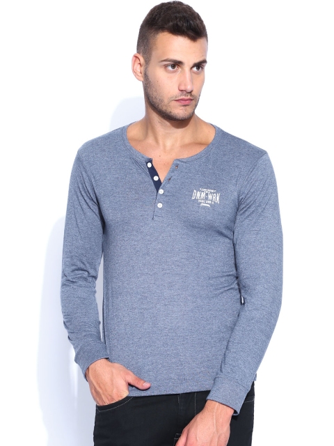 

Flying Machine Blue Henley T-shirt