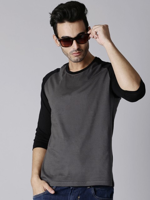 

Moda Rapido Updated Basics Charcoal Black Raglan Tshirt