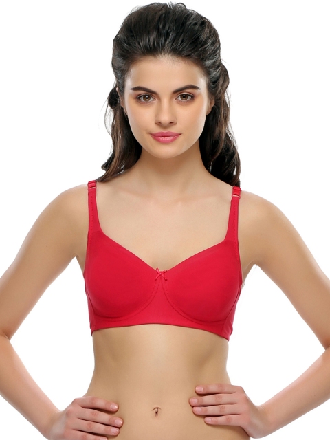 

Clovia Red Full-Coverage Bra BR0265P04