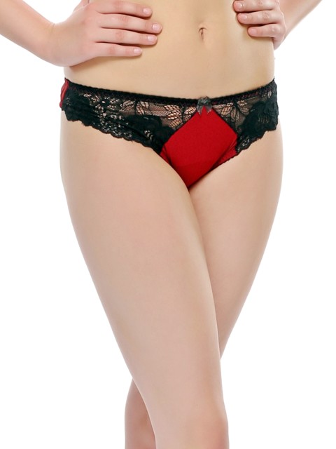 

Clovia Red & Black Bikini Briefs PN0357P09S