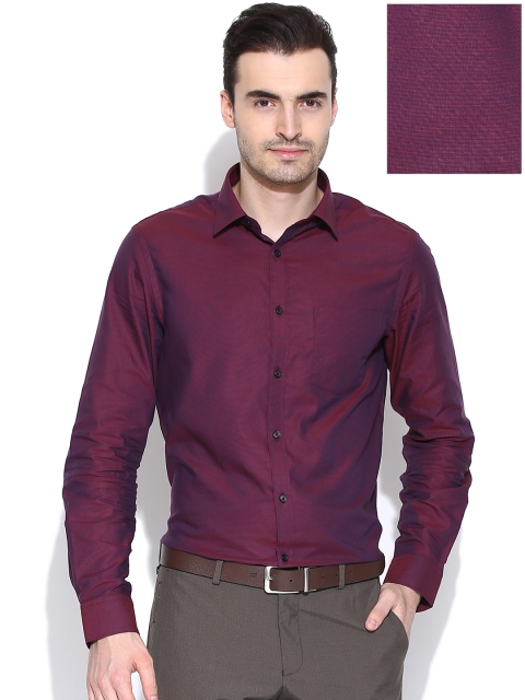 

Blackberrys Wine-Coloured Slim Fit Formal Shirt, Burgundy