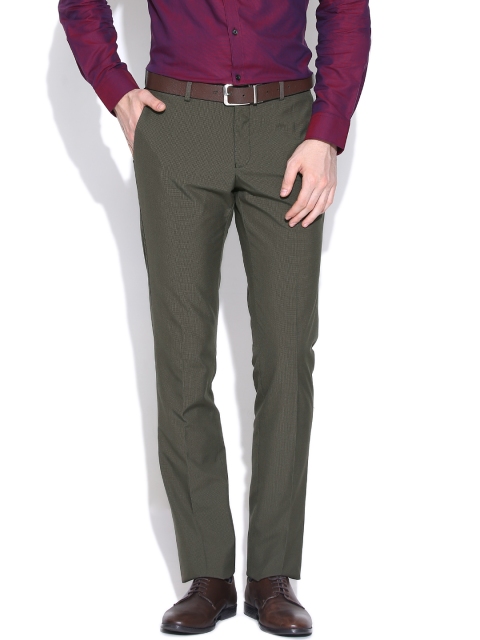 

Blackberrys Olive Brown Sharp Fit Formal Trousers