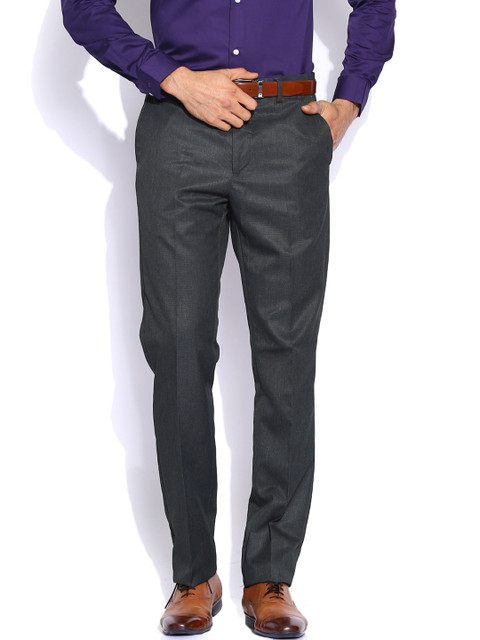 

Arrow New York Charcoal Grey Tapered Fit Formal Trousers