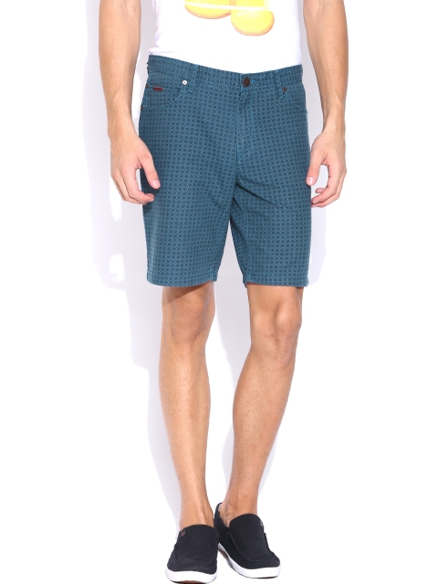 

Jack & Jones Teal Blue Printed Shorts