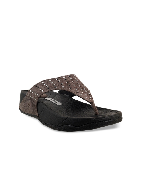 

Metro Women Grey Embellished Flats