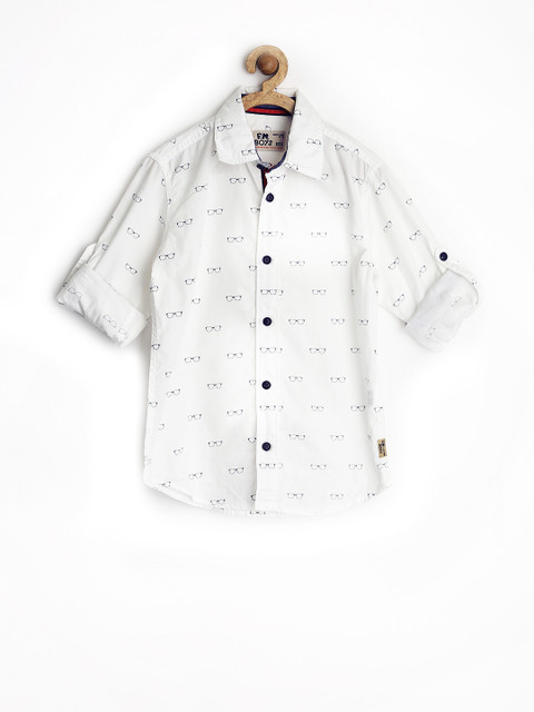 

Flying Machine Boys White Printed Shirt