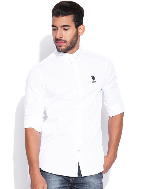 

U.S. Polo Assn. White Slim Fit Casual Shirt