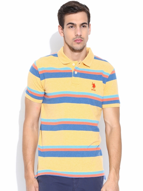 

U.S. Polo Assn. Yellow Striped Polo T-shirt