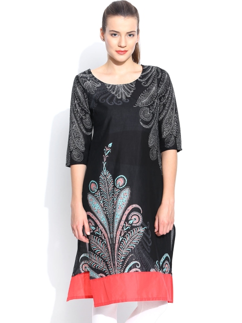 

W Black Printed Kurta