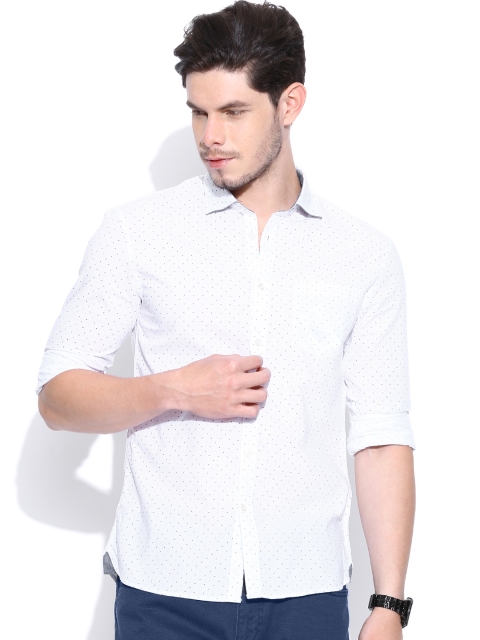 

Celio White Dot Print Slim Casual Shirt