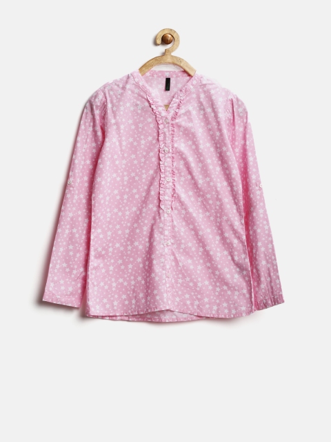 

United Colors of Benetton Girls Pink Star Print Shirt