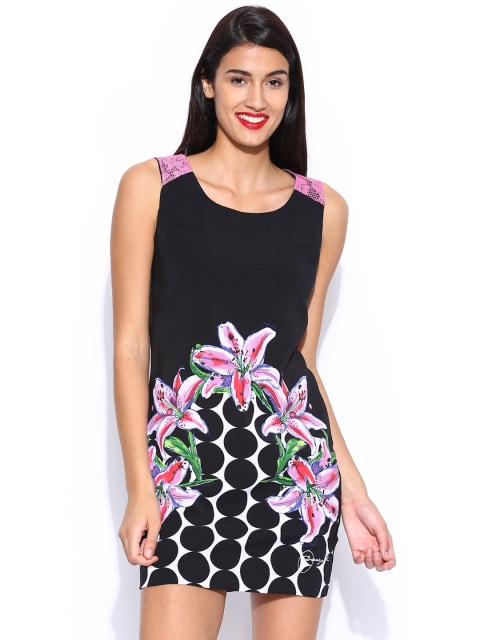 

Desigual Black Printed Sheath Dress