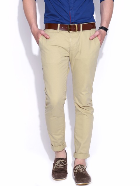 

Being Human Clothing Beige Casual Trousers