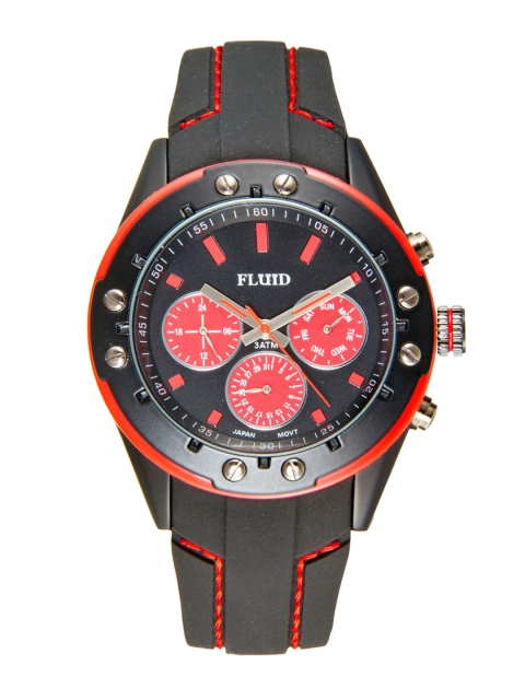 

FLUID Men Black & Red Dial Watch FL-103-BK-RD