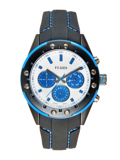 

FLUID Men White & Blue Dial Watch FL-103-WH-BL