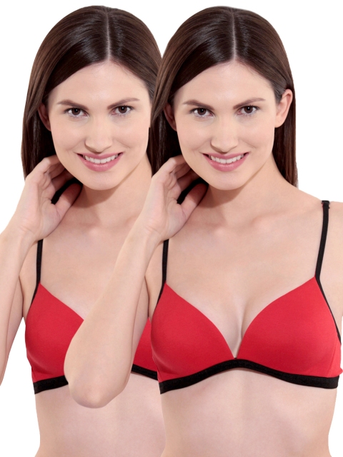 

Floret Pack of 2 Red Plunge Bras T 3008