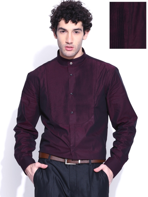 

Blackberrys Maroon Slim Fit Partywear Shirt