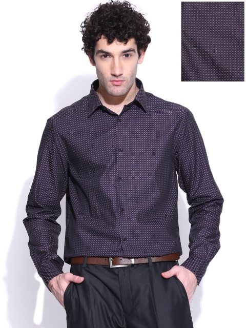 

Blackberrys Black & Purple Slim Fit Casual Shirt
