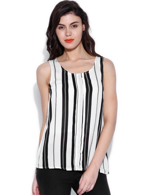 

ONLY Off-White & Black Striped Top