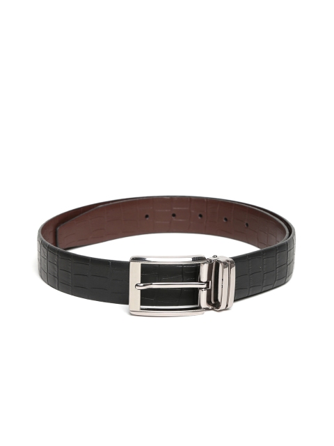 

Alvaro Castagnino Men Black & Brown Textured Reversible Leather Belt