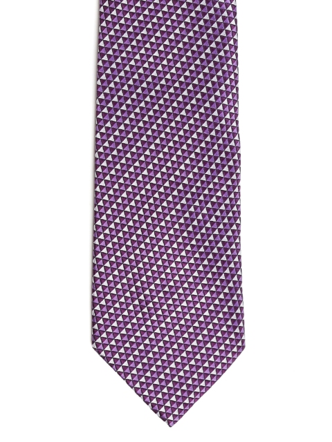 

Alvaro Castagnino Purple & Silver-Coloured Geometric Pattern Tie