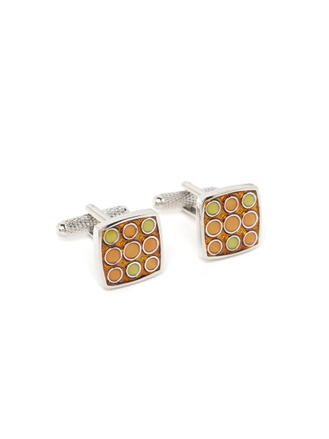 

Alvaro Castagnino Orange & Steel-Toned Cufflinks