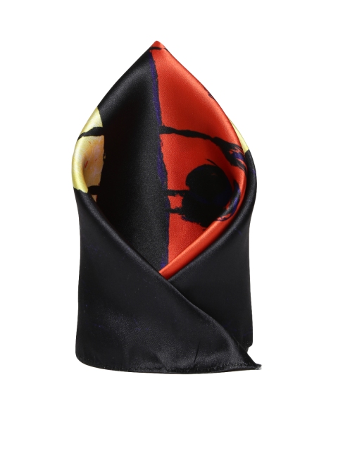

Alvaro Castagnino Men Orange & Black Printed Pocket Square