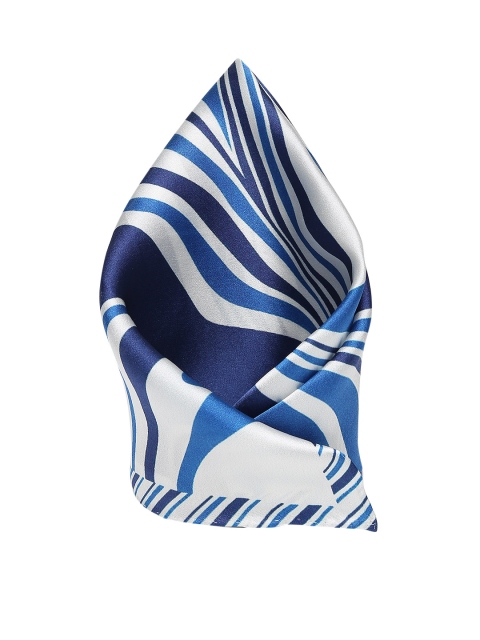 

Alvaro Castagnino White & Blue Digital Print Silk Pocket Square