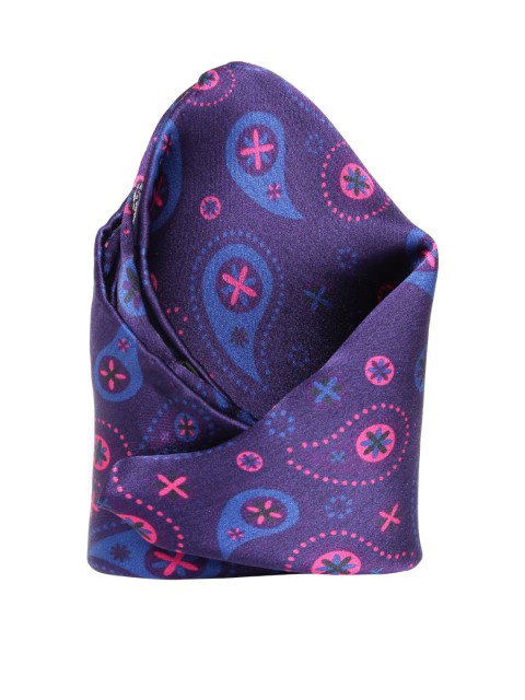 

Alvaro Castagnino Men Purple Paisley Print Silk Pocket Square