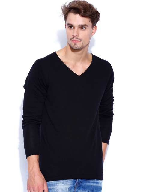 

Jack & Jones Men Black Solid Sweater