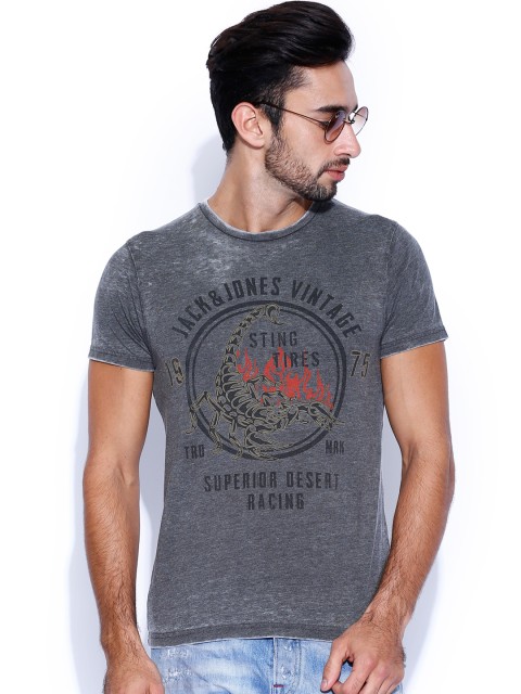 

Jack & Jones Grey Printed T-shirt