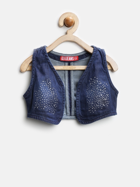 

GJ Unltd Jeans by Gini and Jony Girls Navy Denim Waistcoat, Navy blue