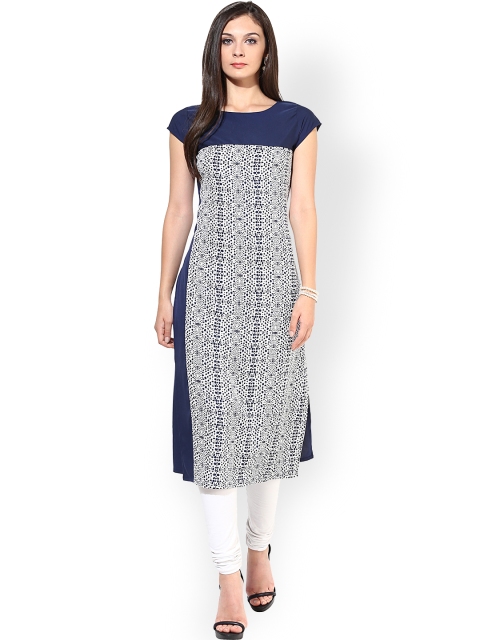 

Ives Blue & White Printed Kurta