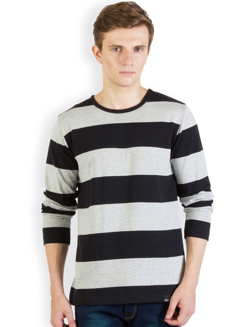 

Rigo Black & Grey Striped Slim Fit T-shirt