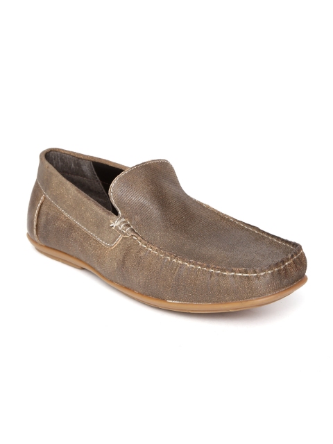 

Alberto Torresi Men Olive Brown Leather Loafers