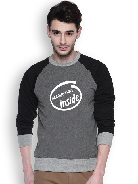 

Campus Sutra Grey Printed Sweatshirt