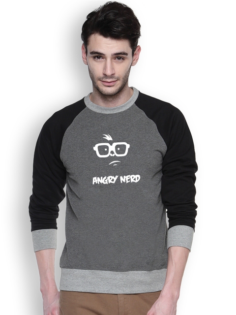 

Campus Sutra Grey Printed Sweatshirt